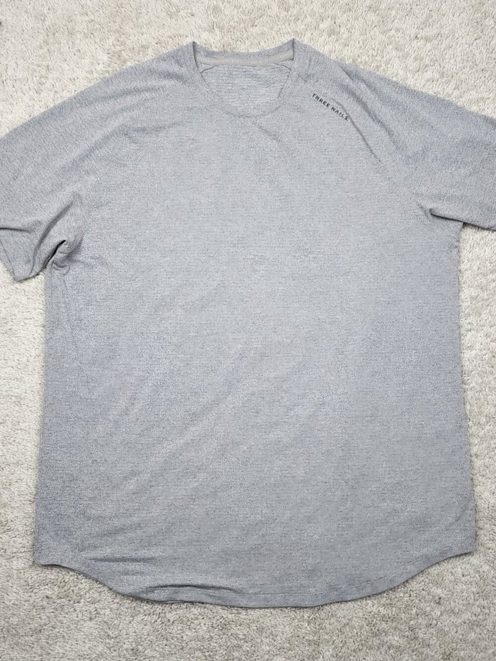 Three Nails Pro-Tech Cross Tee Mens XL Grey Athletic Gym Shirt No Tag See photos